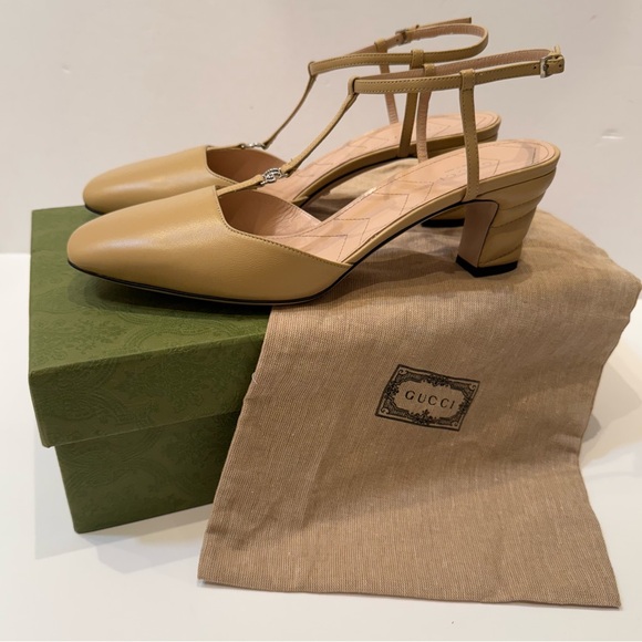 🆕 Gucci Marmot T-Strap Leather Pump 40EU - Picture 5 of 14